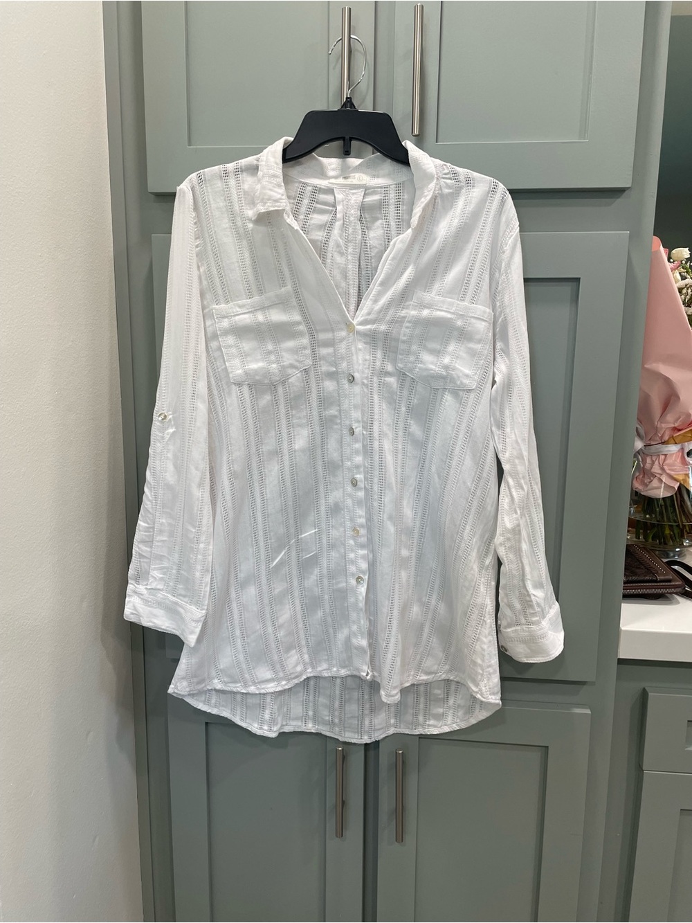Dreamers White Textured Button-Down Shirt